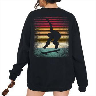 Vintage Retro Style Skateboarding Skate Skater Classic Women's Oversized Sweatshirt Back Print | Mazezy AU