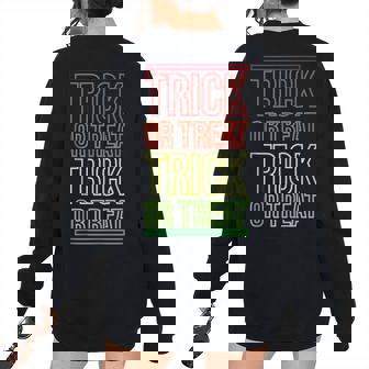Vintage Trick Or Treat Retro Halloween Trick Or Treating Halloween Women's Oversized Sweatshirt Back Print | Mazezy