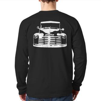 1952 Classic Pickup Truck Hot Rod Back Print Long Sleeve T-shirt | Mazezy