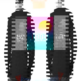 1984 Birthday Legend I Vhs Glitch Vaporwave 80S Retro Back Print Long Sleeve T-shirt | Mazezy