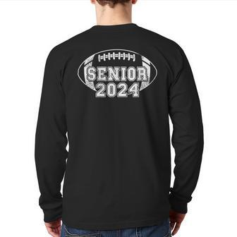 2024 Senior Football Player Class Of 2024 Grunge Senior Year Back Print Long Sleeve T-shirt - Monsterry