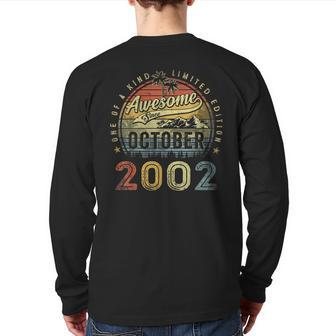 21 Year Old Awesome Since October 2002 21St Birthday Back Print Long Sleeve T-shirt - Thegiftio UK