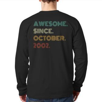 21 Years Old Awesome Since October 2002 21St Birthday Back Print Long Sleeve T-shirt | Mazezy