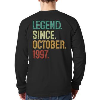 26 Years Old Legend Since October 1997 26Th Birthday Back Print Long Sleeve T-shirt | Mazezy