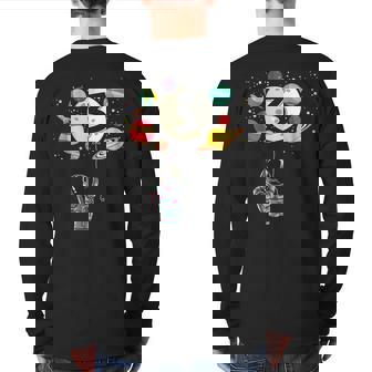 3 Years Old Birthday Boy Astronaut 3Rd Birthday Back Print Long Sleeve T-shirt | Mazezy