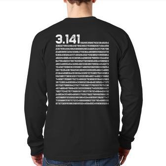 314 Pi Day Math Irrational Number Pi Back Print Long Sleeve T-shirt | Mazezy