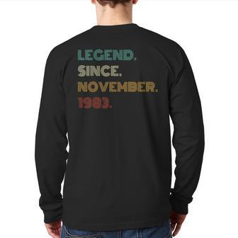 40 Years Old Legend Since November 1983 40Th Birthday Back Print Long Sleeve T-shirt - Seseable