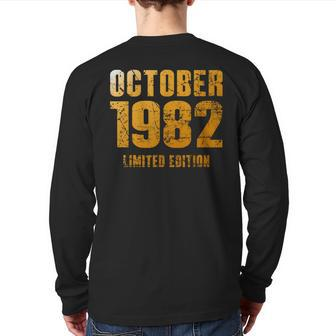 41 Birthday Man 41 Years October 1982 Back Print Long Sleeve T-shirt | Mazezy