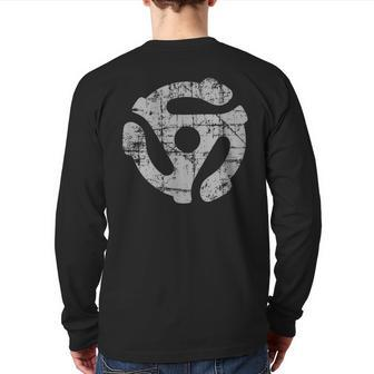 45 Rpm Record Adapter Vintage Gray Turntable Back Print Long Sleeve T-shirt | Mazezy AU