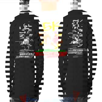 5K On Turkey Day Race Thanksgiving For Turkey Trot Runners Back Print Long Sleeve T-shirt - Monsterry