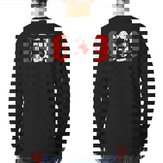 639 Saskatchewan Area Code Canada Back Print Long Sleeve T-shirt | Mazezy