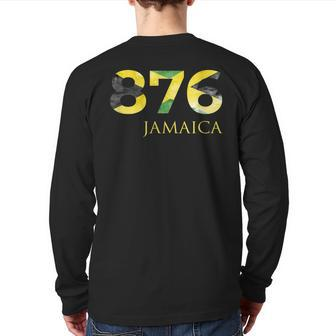 876 Jamaica Area Code 'S Back Print Long Sleeve T-shirt | Mazezy