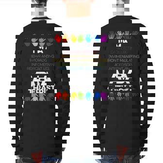 Aba Therapist Data Behavior Analyst Autism Therapy Back Print Long Sleeve T-shirt | Mazezy