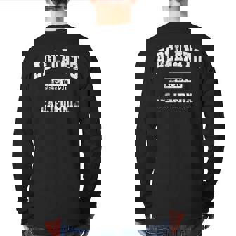 Adelanto California Ca Vintage State Athletic Style Back Print Long Sleeve T-shirt | Mazezy