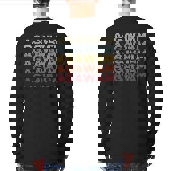 Agawam Massachusetts Agawam Ma Retro Vintage Text Back Print Long Sleeve T-shirt | Mazezy