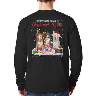 Aidi My Favorite Color Is Christmas Lights Xmas Lover Back Print Long Sleeve T-shirt | Mazezy
