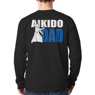 Aikido Dad Idea Self Defense Cool Aikido Uniform Back Print Long Sleeve T-shirt | Mazezy