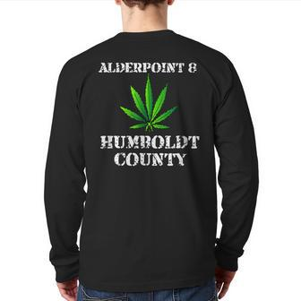 Alderpoint 8 Humboldt County Cannabis T Back Print Long Sleeve T-shirt | Mazezy