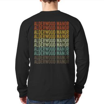 Alderwood Manor City Retro Back Print Long Sleeve T-shirt | Mazezy