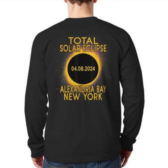 Alexandria Bay New York Total Solar Eclipse 2024 Back Print Long Sleeve T-shirt | Mazezy