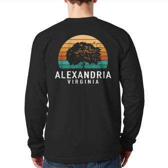 Alexandria Vintage Sunset Virginia Souvenir Back Print Long Sleeve T-shirt | Mazezy