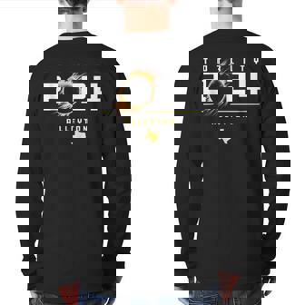 Alleyton Texas 2024 Total Solar Eclipse Back Print Long Sleeve T-shirt | Mazezy