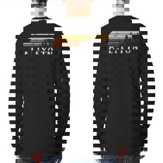 Alleyton Tx Vintage Evergreen Sunset Eighties Retro Back Print Long Sleeve T-shirt | Mazezy
