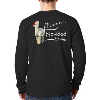 Alpaca Fleece Navidad Christmas T Back Print Long Sleeve T-shirt | Mazezy