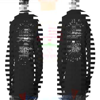 American Grown Iranian Roots Iran Flag Back Print Long Sleeve T-shirt | Mazezy