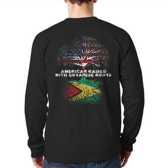American Raised With Guyanese Roots Guyana Back Print Long Sleeve T-shirt | Mazezy CA