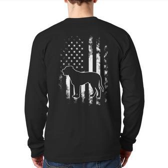 American Us Flag Bull Mastiff Back Print Long Sleeve T-shirt | Mazezy