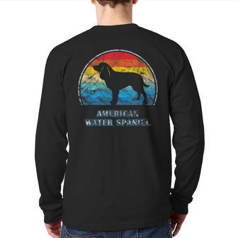 American Water Spaniel Vintage Dog Back Print Long Sleeve T-shirt | Mazezy