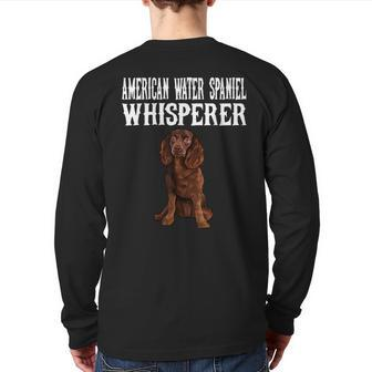 American Water Spaniel Wisperer Dog Lover Back Print Long Sleeve T-shirt | Mazezy