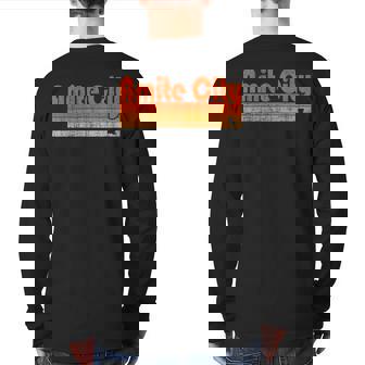 Amite City Louisiana Retro 80S Style Back Print Long Sleeve T-shirt | Mazezy