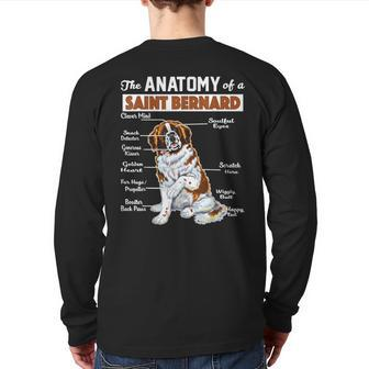 The Anatomy Of A Saint Bernard Back Print Long Sleeve T-shirt - Thegiftio UK