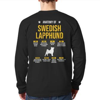 Anatomy Of Swedish Lapphund Dog Lover Back Print Long Sleeve T-shirt | Mazezy