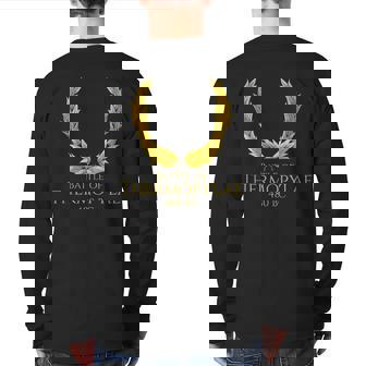 Ancient Greek History Battle Of Thermopylae Persian Wars Back Print Long Sleeve T-shirt | Mazezy