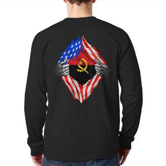 Angola Super Angola Flag Central Africa Angolan Roots Back Print Long Sleeve T-shirt | Mazezy