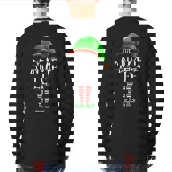 Anime Elf Group Matching Family Christmas Holiday Back Print Long Sleeve T-shirt - Monsterry