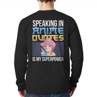 Anime Sad Quotes Dialogue Famous Line Scene Characters Back Print Long Sleeve T-shirt | Mazezy