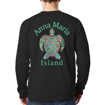 Anna Maria Island Tribal Turtle Back Print Long Sleeve T-shirt | Mazezy