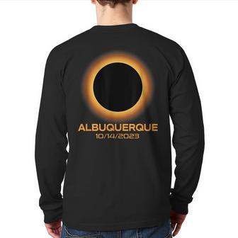 Annular Solar Eclipse 2023 Albuquerque New Mexico Astronomy Back Print Long Sleeve T-shirt - Monsterry AU