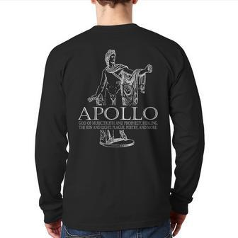Apollo God Of Music And Sun Greek Mythology Back Print Long Sleeve T-shirt | Mazezy