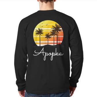 Apopka Florida Vacation Beach Island Family Group Back Print Long Sleeve T-shirt | Mazezy
