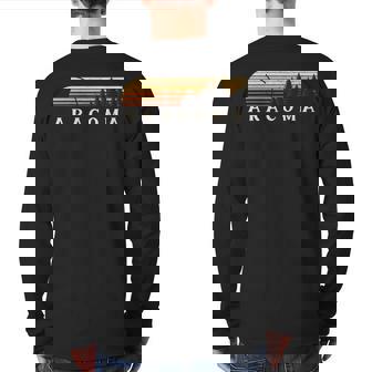 Aracoma Wv Vintage Evergreen Sunset Eighties Retro Back Print Long Sleeve T-shirt | Mazezy