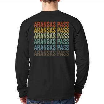 Aransas Pass City Retro Back Print Long Sleeve T-shirt | Mazezy