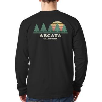 Arcata Ca Vintage Throwback Retro 70S Back Print Long Sleeve T-shirt | Mazezy