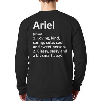 Ariel Definition Personalized Name Birthday Idea Back Print Long Sleeve T-shirt | Mazezy