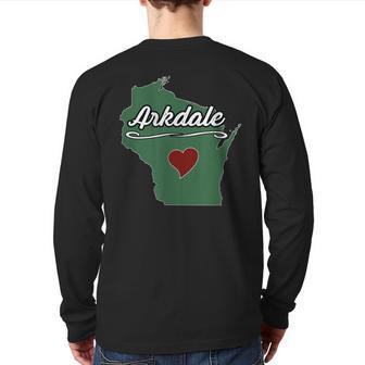 Arkdale Wisconsin Wi Usa City State Souvenir Back Print Long Sleeve T-shirt | Mazezy