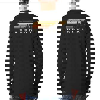 Arkport Ny Vintage Evergreen Sunset Eighties Retro Back Print Long Sleeve T-shirt | Mazezy